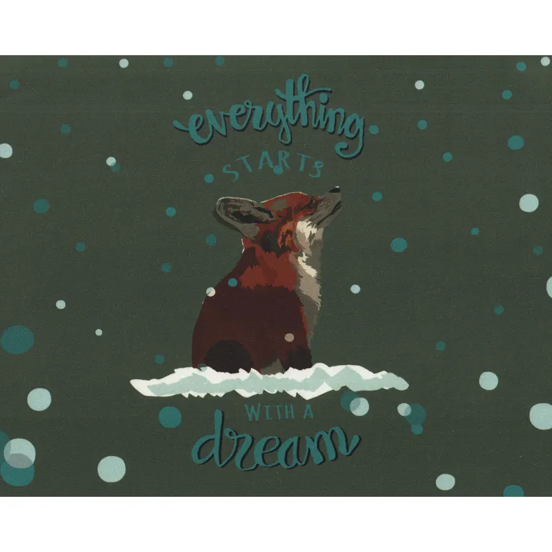 1,00-m-Panel Sommersweat DREAMER, Fuchs, moosgrün, Bienvenido Colorido