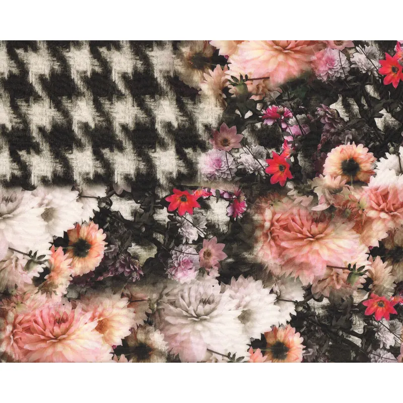 1,00-m-Rapport Italienischer Seiden-Georgette PREPPY FLOWERS