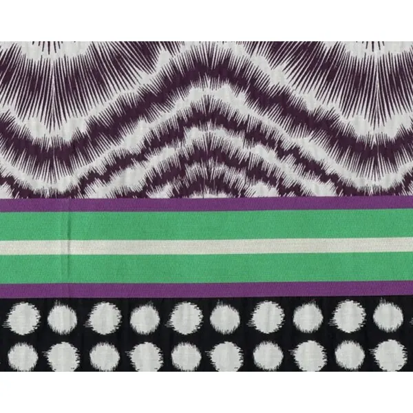 1,05-m-Rapport Doppelseitiger Baumwoll-Jacquard "Vestito" mit edlem Muster-Paneel, dunkellila-pastellgrün