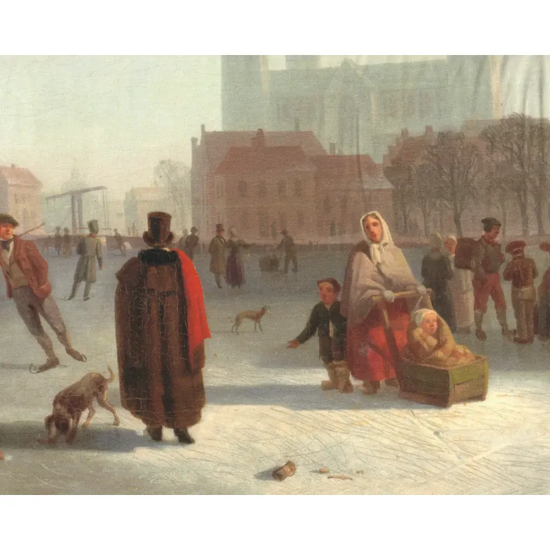 1,25-m-Panel Baumwolljersey DUTCH WINTER, Holländische Landschaft