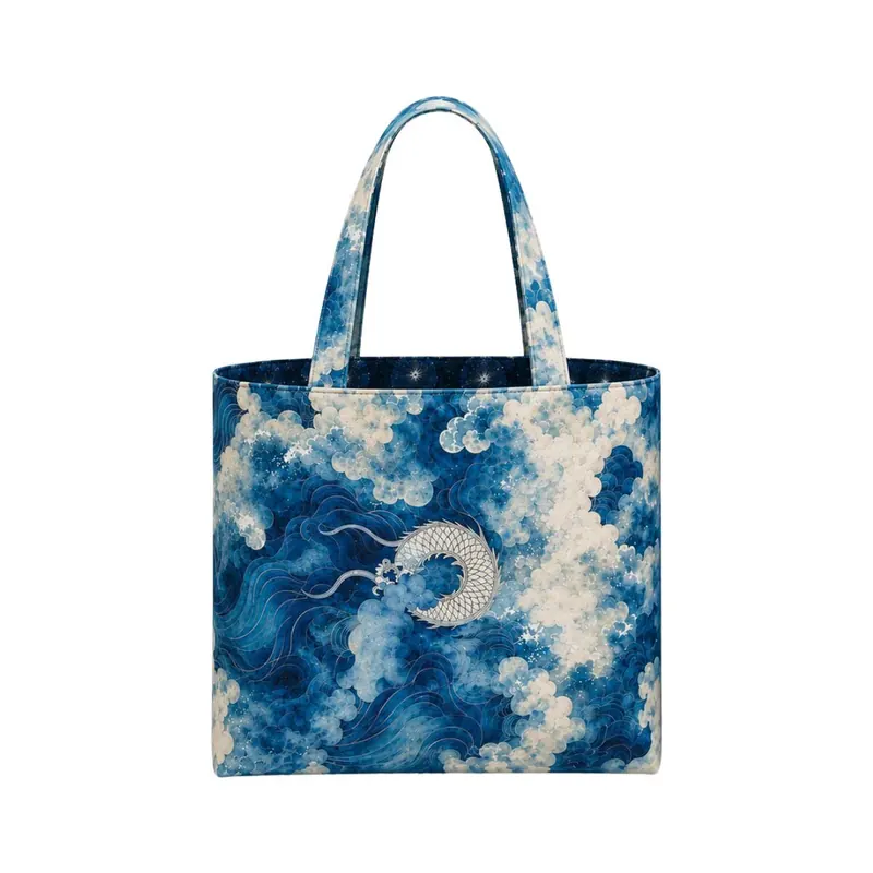 1,50-m-Taschen-Panel Baumwollstoff MAKERS BAG, Drache und Blütenmuster
