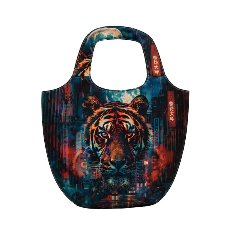 1,50-m-Taschen-Panel Baumwollstoff MAKERS BAG, Tiger und Blumen