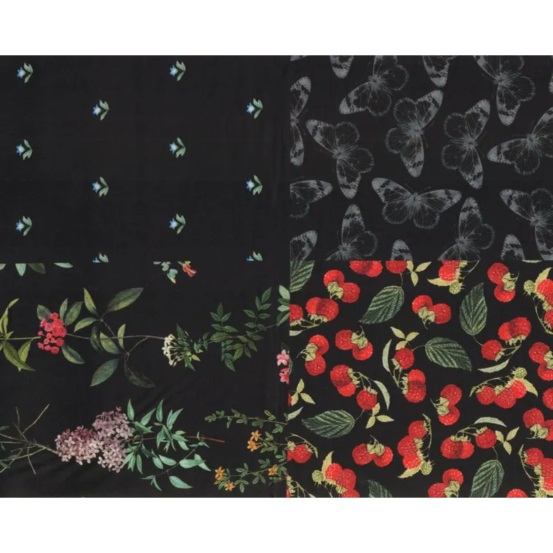 1,90-m-Panel Fat Quarter NO WEEDS HERE, Gartenmotive, schwarz