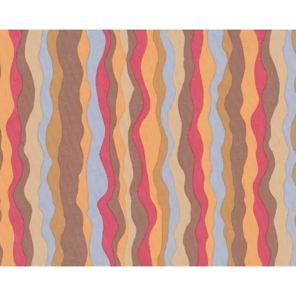 2,80 m Reststück Patchworkstoff "Waves" mit Wellenmuster, pastellrot-hellbrau