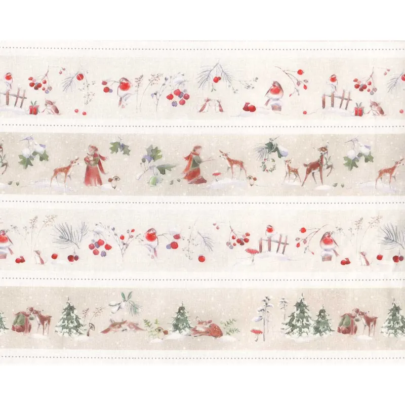 25-cm-Rapport Baumwollstoff STREIFEN WINTERZEIT, Sophia Drescher, Acufactum