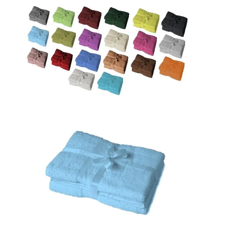 4 x Badetuch 500 g/m² 100 x 150 cm Hellblau