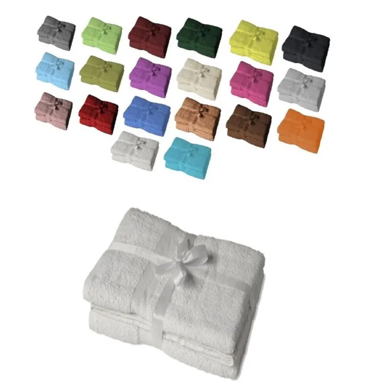 4 x Badetuch 500 g/m² 100 x 150 cm Weiß