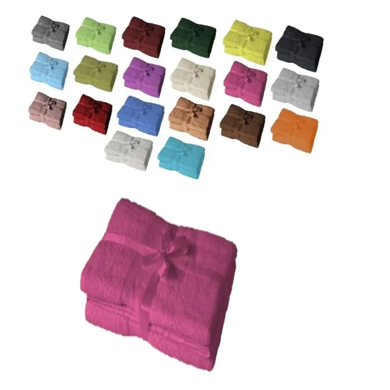 4 x Duschtuch 500 g/m² 70 x 140 cm Pink