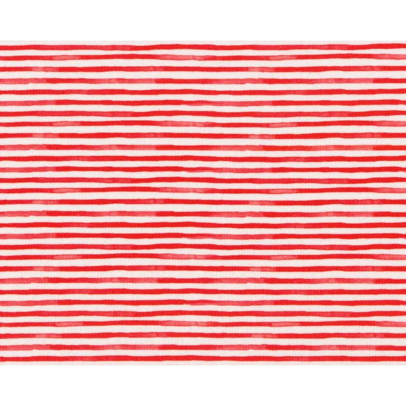 50 cm Reststück Baumwolljersey CAPTAIN STRIPE, feine Streifen, rot, Hilco