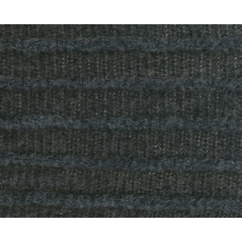 50 cm Reststück Fülliger italienischer Woll-Strickstoff mit Querrippen JARIS, dunkelgrau-anthrazit