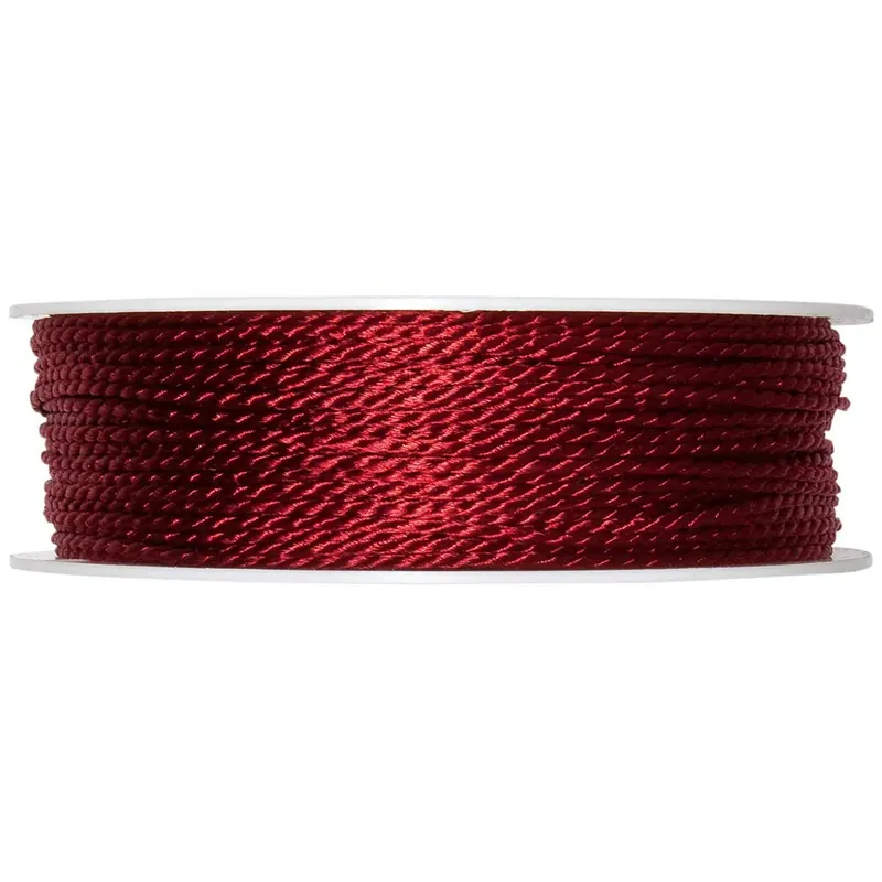 50 m Kordel GLÄNZEND, 2 mm, weinrot