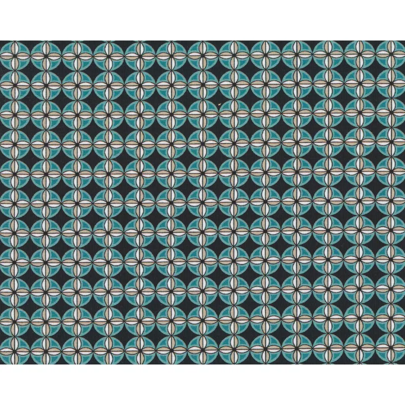 55 cm Reststück Baumwolljersey GEOMETRIC, Vierbatt-Karo, türkis, Hilco