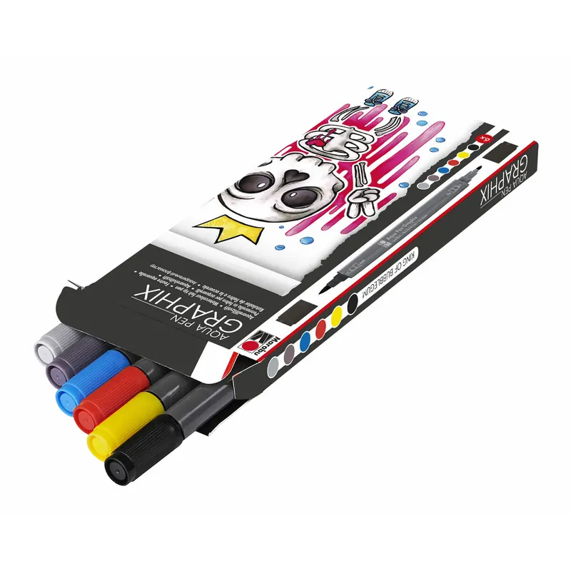 6 Aquarellfilzstifte GRAPHIX King of Bubblegum, Marabu