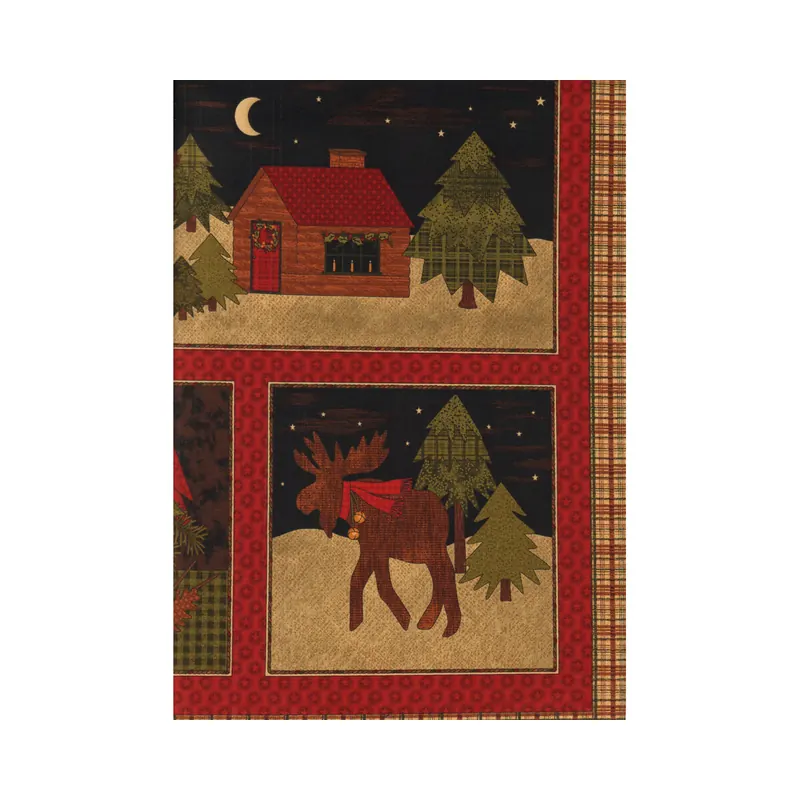 60-cm-Panel Patchworkstoff A MOOSE FOR CHRISTMAS, Weihnachts-Bilder