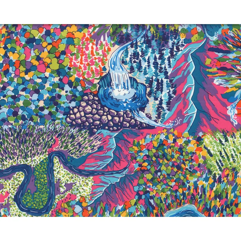 60-cm-Panel Patchworkstoff MIGRATION, abstrakte Landschaft, Lorraine Turner