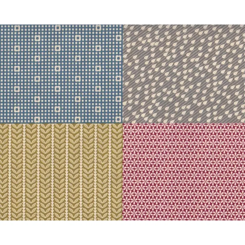 60-cm-Rapport Baumwoll-Leinen-Patchworkstoff GARDEN, Tropfen und Blüten, natur-fuchsia, Kokka