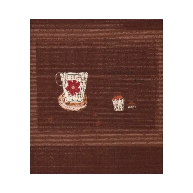 60-cm-Rapport Baumwollstoff, Dekostoff COFFEE TIME, Kaffeespezialitäten, braun-cremé