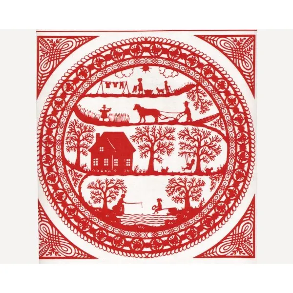 60-cm-Rapport MIT FEHLER Patchworkstoff SIMPLE PLEASURES, Scherenschnitt, rot, Northcott