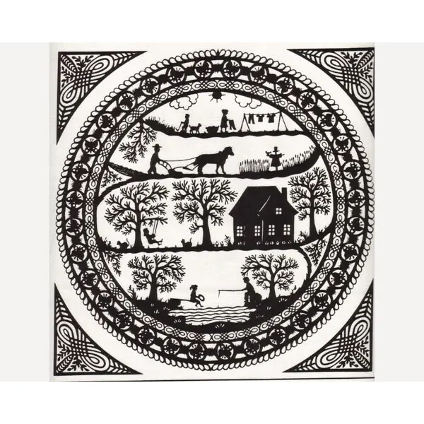 60-cm-Rapport Patchworkstoff SIMPLE PLEASURES, Scherenschnitt, schwarz, Northcott