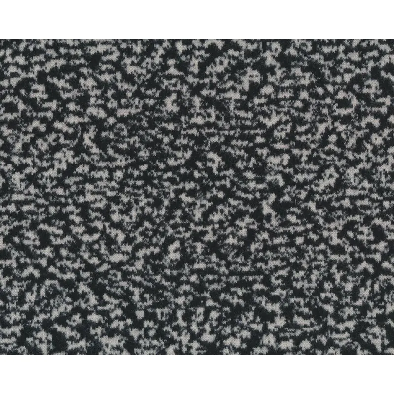 70 cm Reststück Jacquard-Strickstoff BELLUNO, Leopardenmuster, schwarz-creme