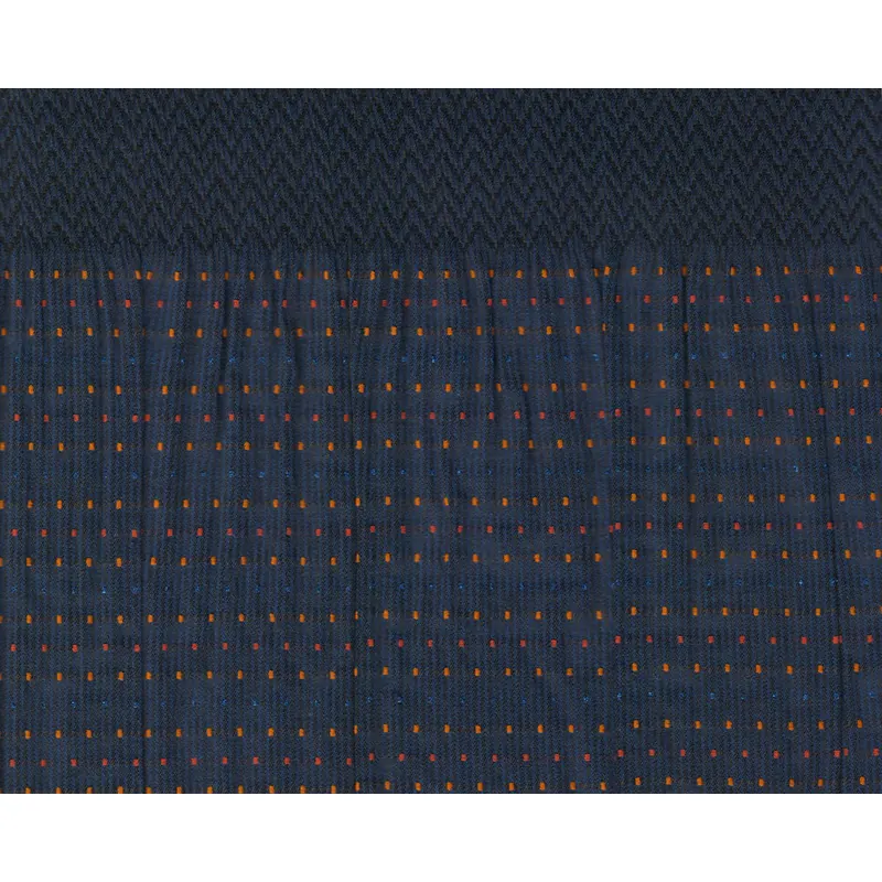 75-cm-Panneaux Webstoff PRISCA, Smok-Bordüre, dunkelblau-orange