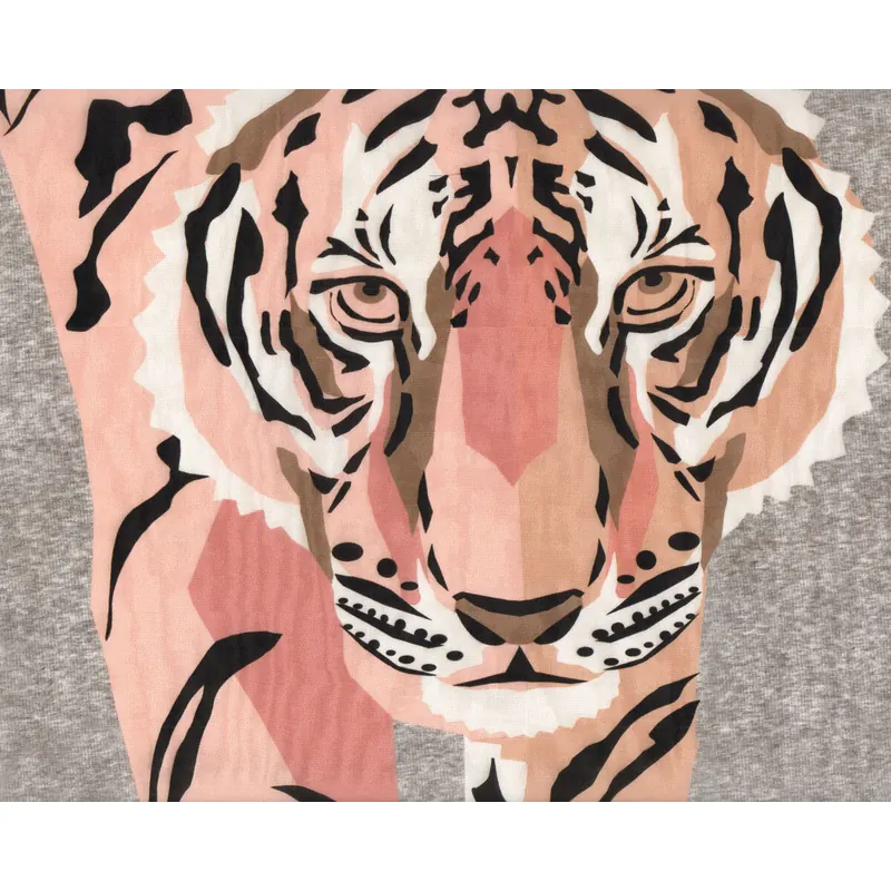 80-cm-Rapport Italienischer Seiden-Georgette BIG TIGER
