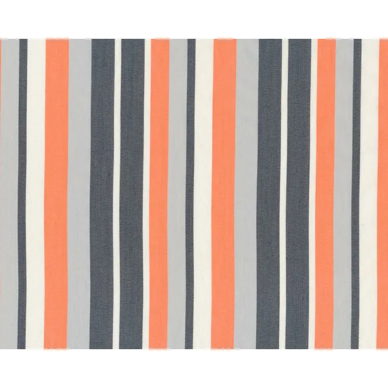 80 cm Reststück Feiner italienischer Baumwollstoff, Stretch-Popeline CALINA, Streifen, anthrazit-orange meliert