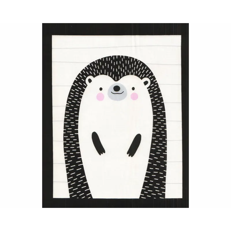 85-cm-Panel Patchworkstoff Black and White with a touch of bright, große Tierporträts, Studio E