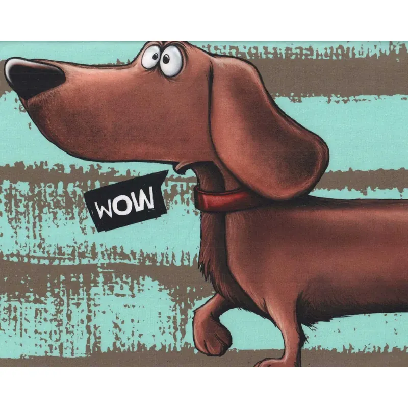 85-cm-Panel Sweatstoff DACHSHUND BERNY by Thorsten Berger, Dackel, mintgrün