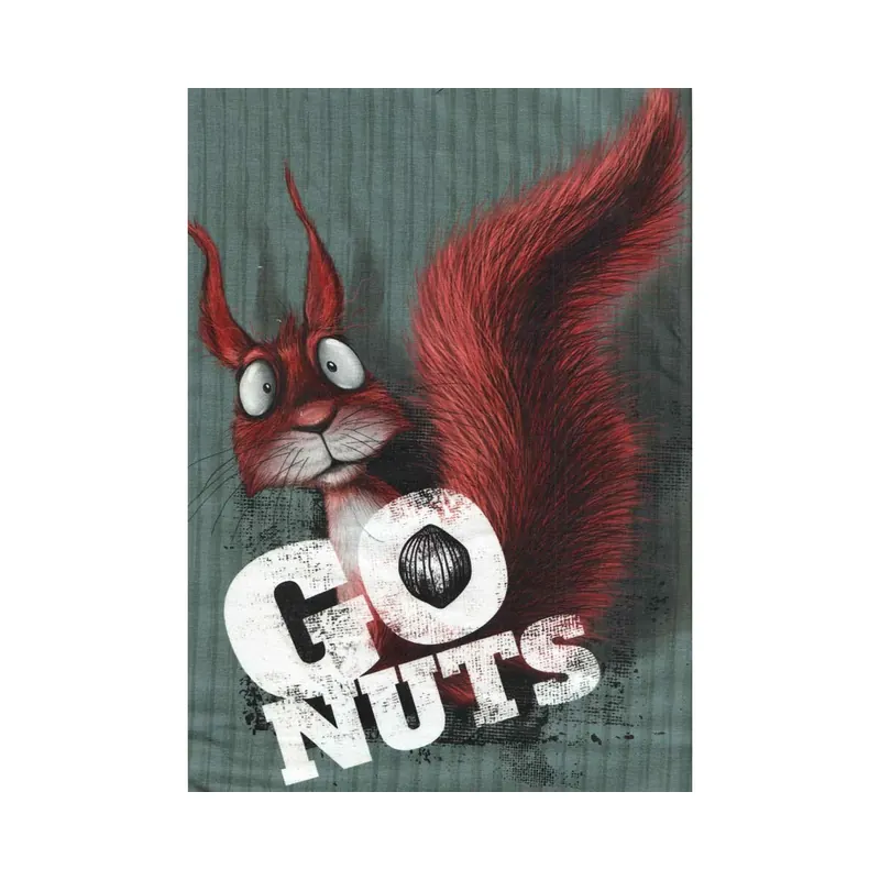 85-cm-Panel Sweatstoff GO NUTS by Thorsten Berger, Schrift, taubenblau