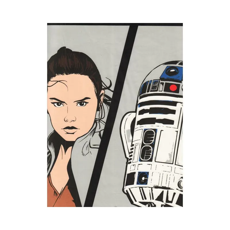 90-cm-Panel Patchworkstoff STAR WARS: THE LAST JEDI, Hauptcharaktere, schwarz-gelb
