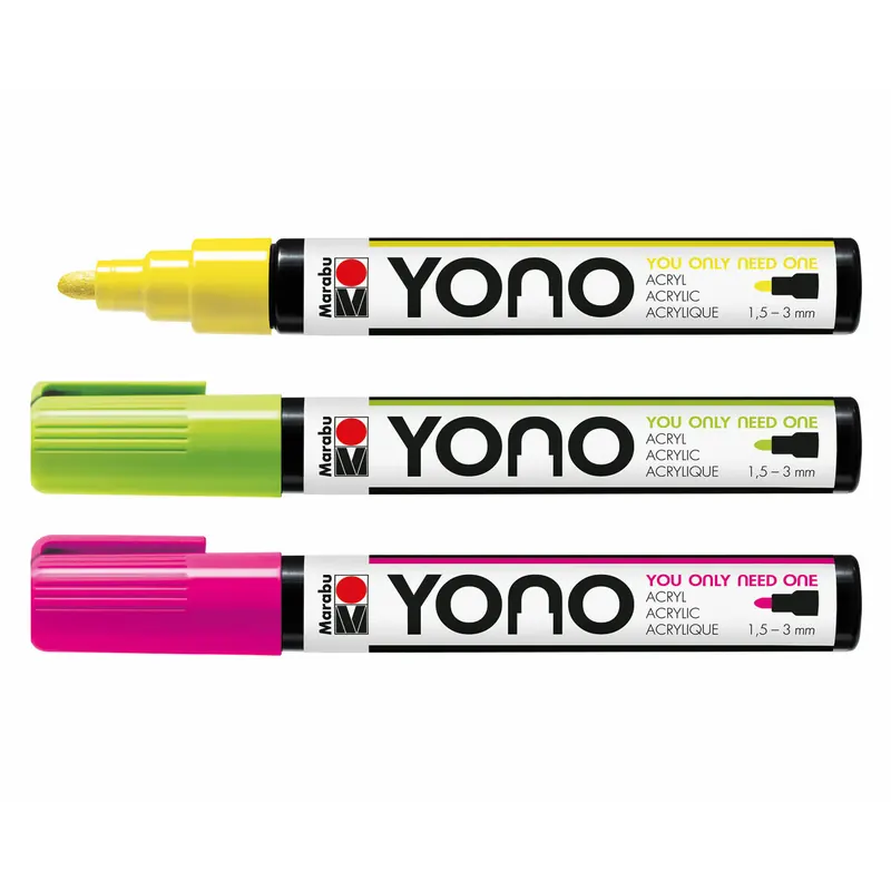Acrylmarker YONO mit Rundspitze, Neon, Marabu