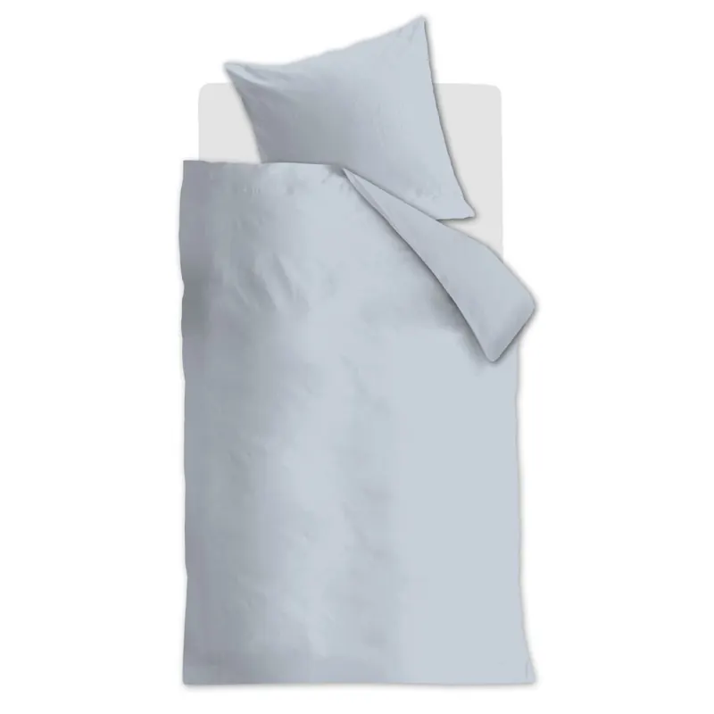 Ambiante Baumwolle Bettwäsche Cotton Uni Light Blue Hell 135 cm x 200 cm blau