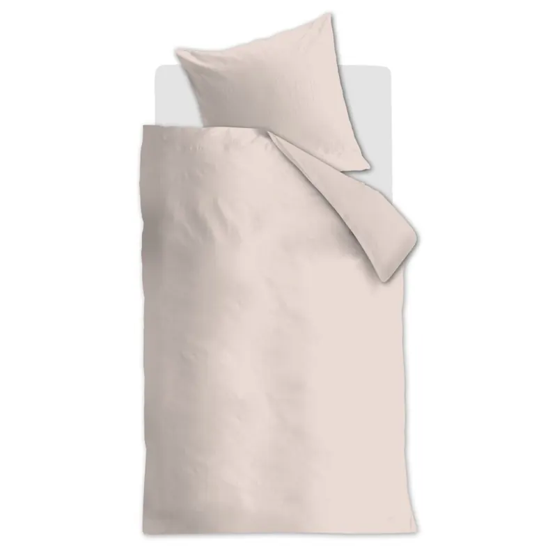 Ambiante Baumwolle Bettwäsche Cotton Uni Light Pink Hell 135 cm x 200 cm rosa