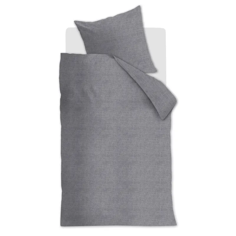 Ambiante Baumwolle Bettwäsche Edo Dark Grey Dunkel 135 cm x 200 cm grau
