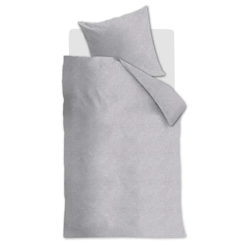 Ambiante Baumwolle Bettwäsche Edo Soft Grey Zart 155 cm x 220 cm grau