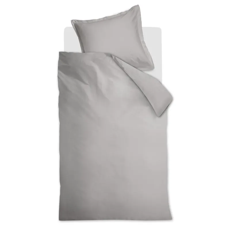 Ambiante Mako Satin Bettwäsche Satin Uni Grey 155 cm x 220 cm grau