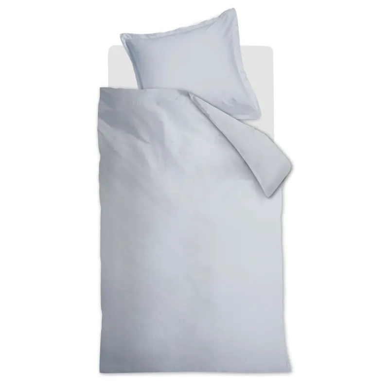 Ambiante Mako Satin Bettwäsche Satin Uni Light Blue Hell 155 cm x 220 cm blau