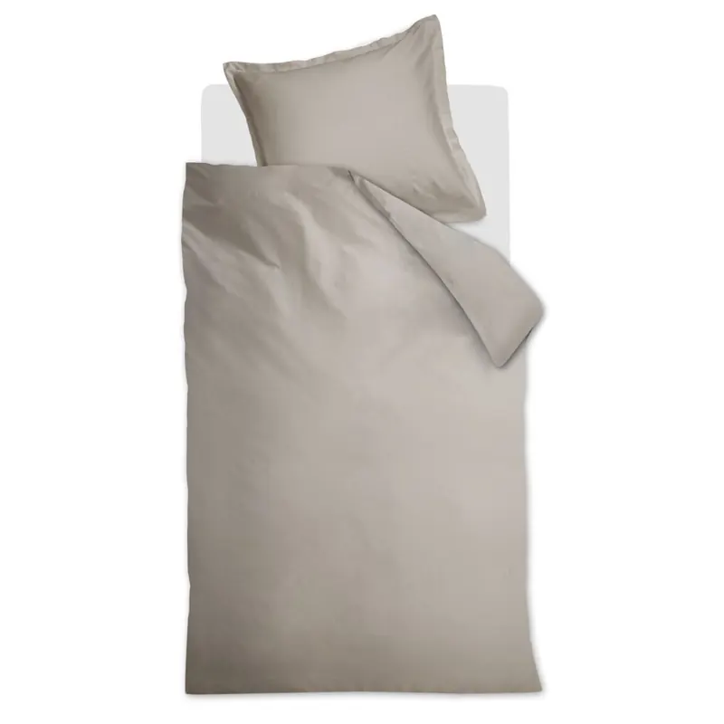 Ambiante Mako Satin Bettwäsche Satin Uni Sand Sand 135 cm x 200 cm natur