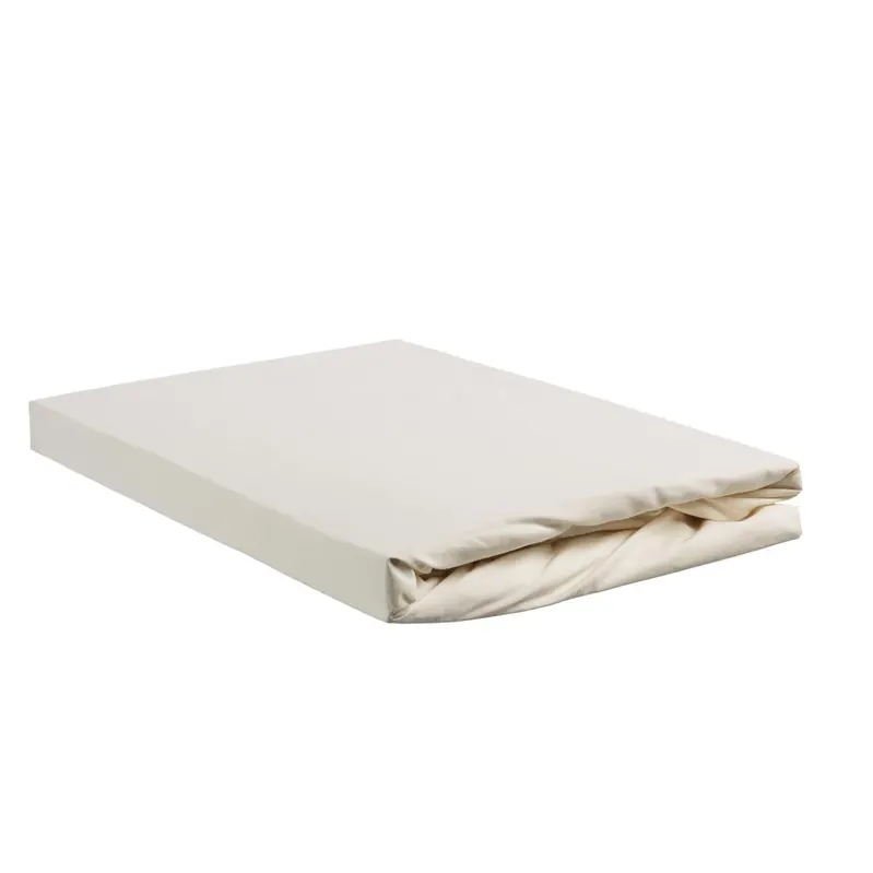 Ambiante Spannbettlaken Baumwoll Uni HL Off-white 80x200 weiß