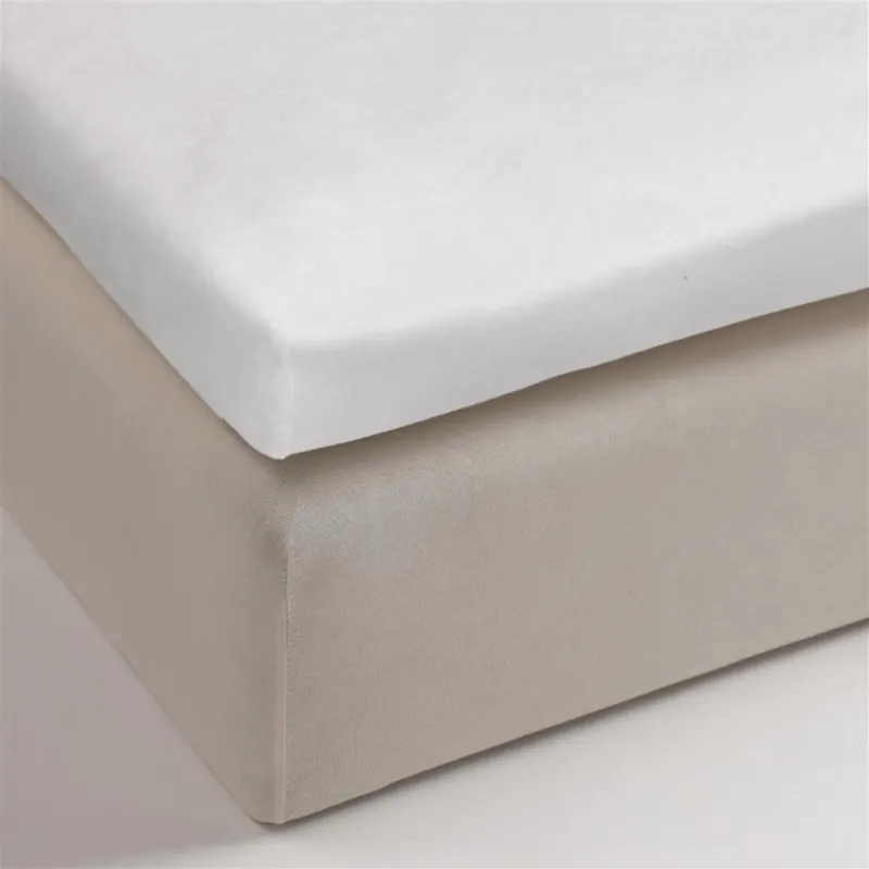 Ambiante Spannbettlaken Molton TD_White_ _UV_140x200/210 Steghöhe: 10 cm 1 Topper-Moltonauflage 140 x 200 cm