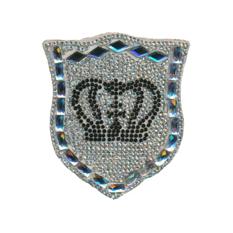 Applikation CRYSTAL CROWN, Kronen-Wappen, crystal-schwarz