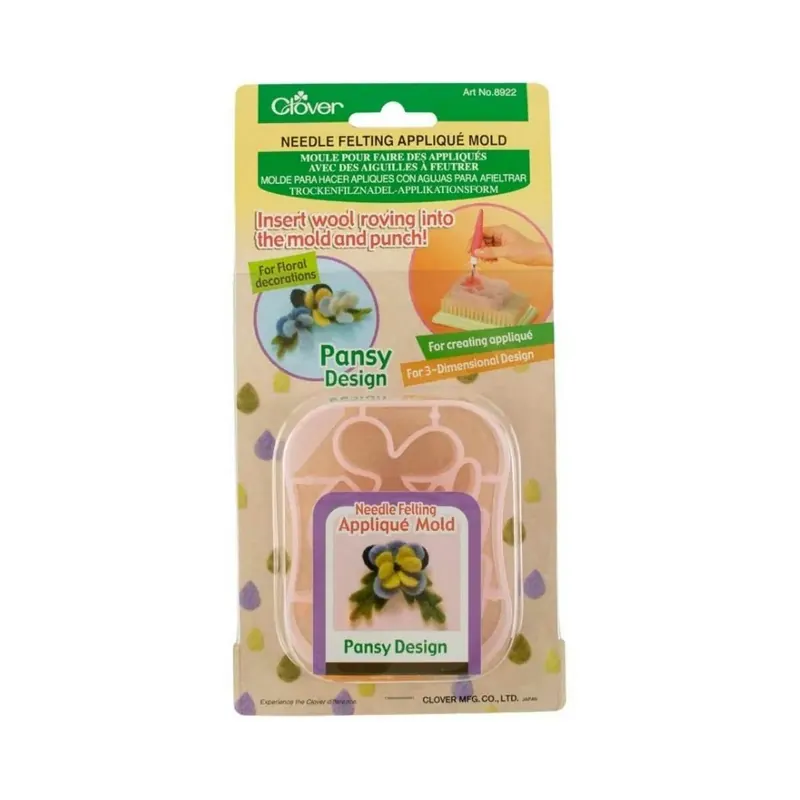 Applikationsform STIEFMÜTTERCHEN für Trockenfilznadel, Clover