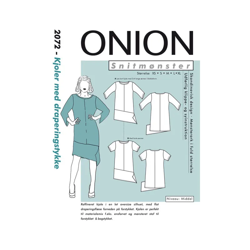 Asymmetrisches Kleid, Schnittmuster ONION 2072