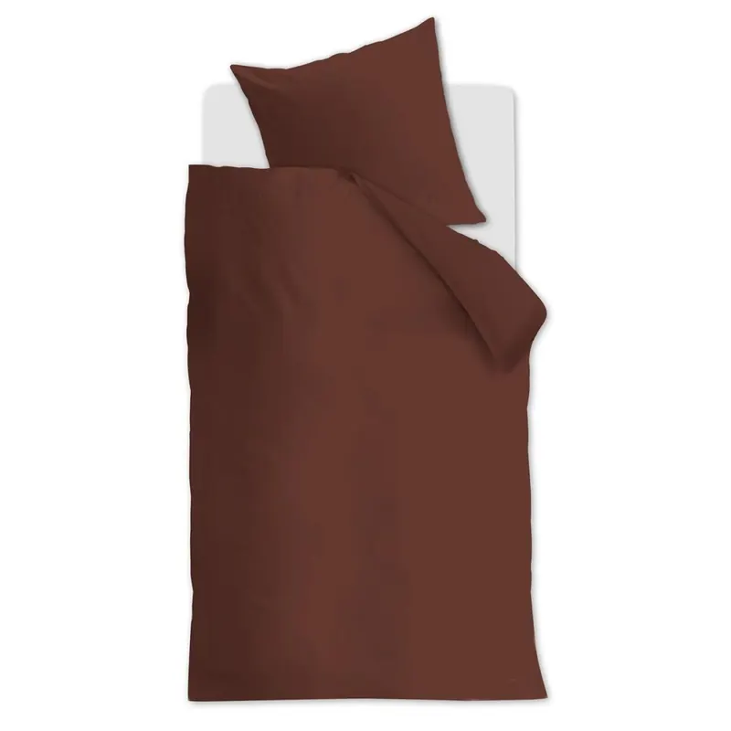 At Home by Beddinghouse Bettwäsche Easy_Brown_ _UV_155x220 + 1x 1 , 1 155 x 220 cm, 80 x 80 cm braun