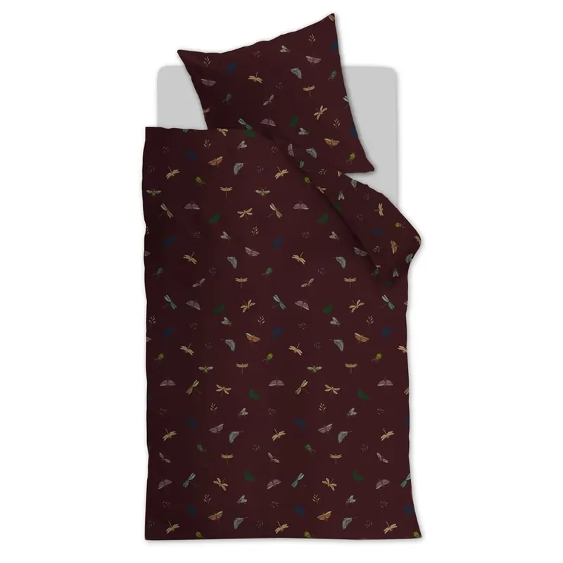 At Home by Beddinghouse Bettwäsche Living World_Aubergine_ _UV_135x200 + 1x 1 , 1 135 x 200 cm, 80 x 80 cm bunt