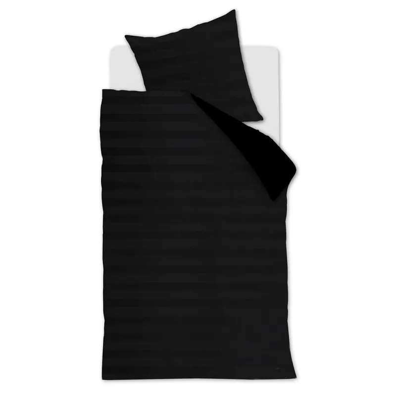 At Home by Beddinghouse Bettwäsche Soft Shine_Black_ _UV_155x220 + 1x 1 , 1 155 x 220 cm, 80 x 80 cm schwarz