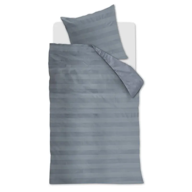 At Home by Beddinghouse Bettwäsche Soft Shine_Blue Grey_ _UV_155x220 + 1x 1 , 1 155 x 220 cm, 80 x 80 cm Grau