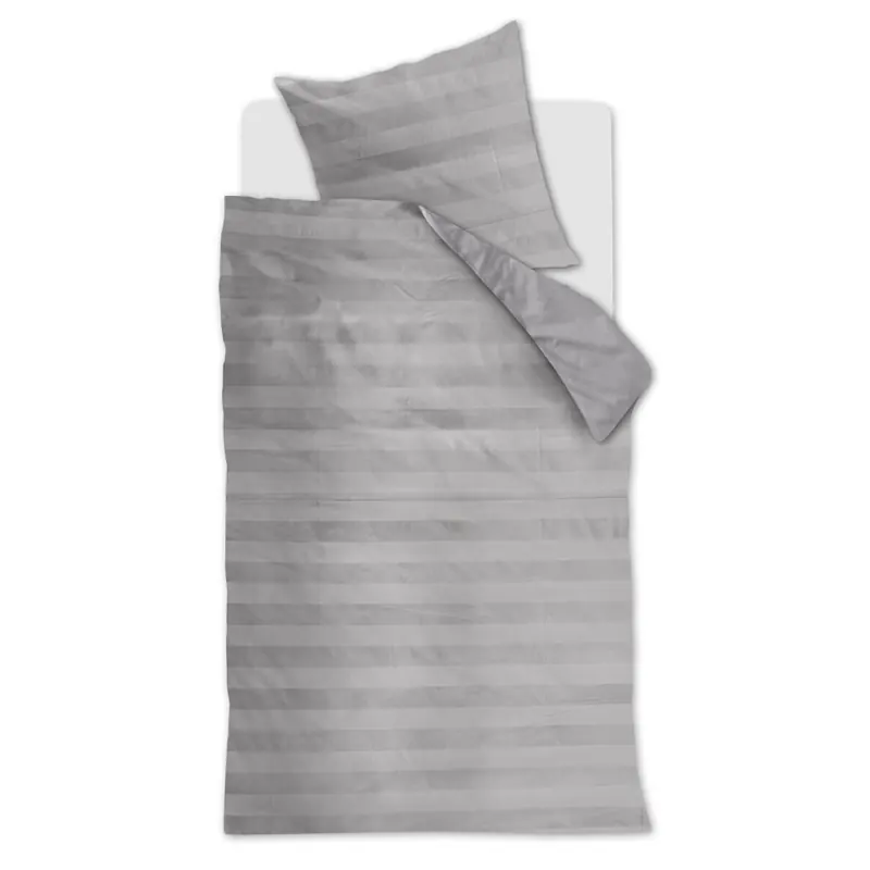 At Home by Beddinghouse Bettwäsche Soft Shine_Light Grey_ _UV_155x220 + 1x 1 , 1 155 x 220 cm, 80 x 80 cm Grau
