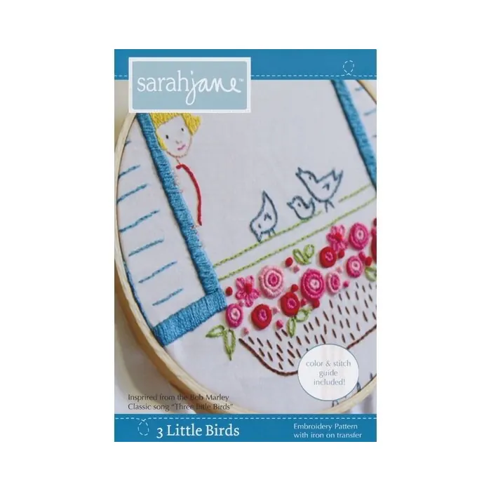 Aufbügelbares Stickmuster 3 Little Birds, Sarah Jane